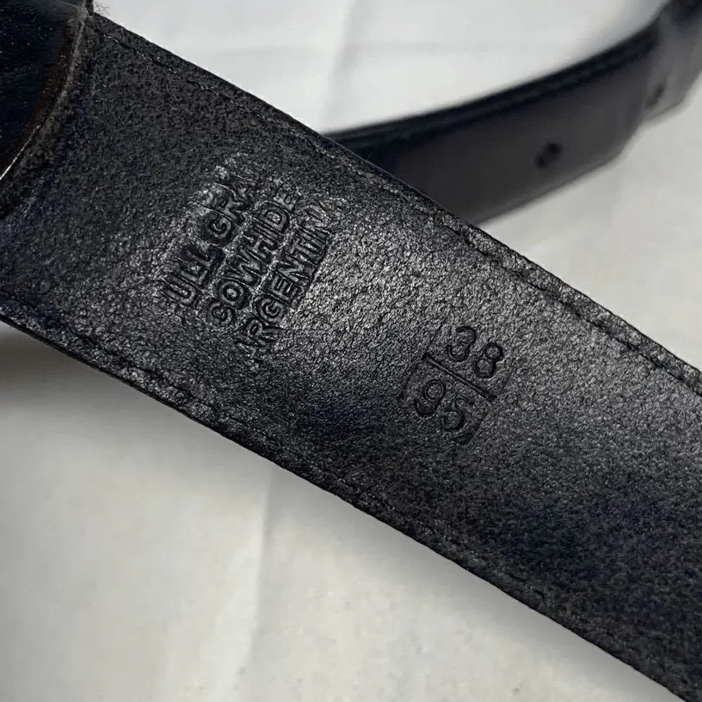 Black Silver Weave Argentine Leather Belt